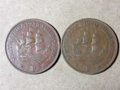 2 x SA UNION PENNY"s