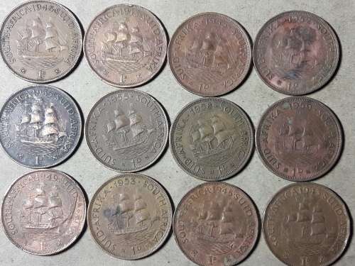 A LOT OF 12 SA UNION PENNY's