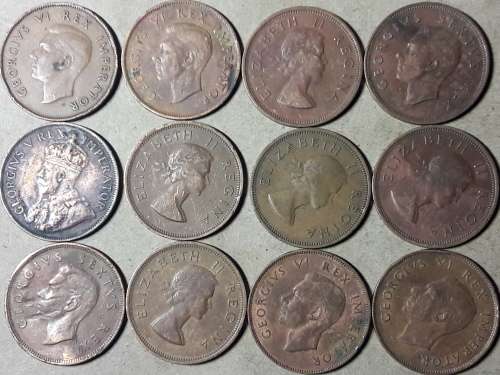 A LOT OF 12 SA UNION PENNY's