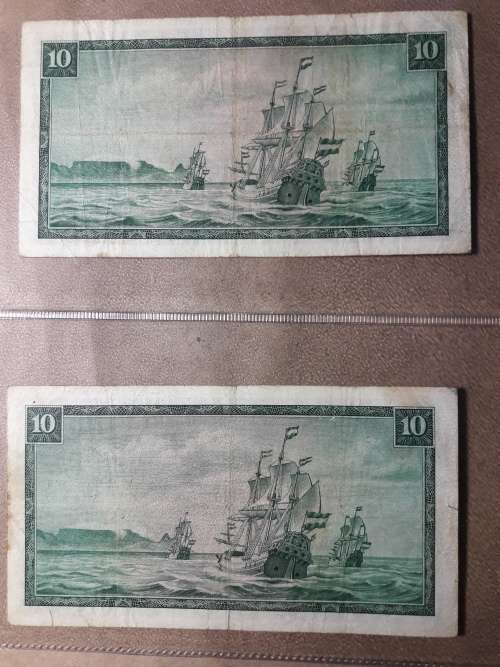 2 x RSA - TW DE JONGH - R10 NOTES - In good circulated condition.