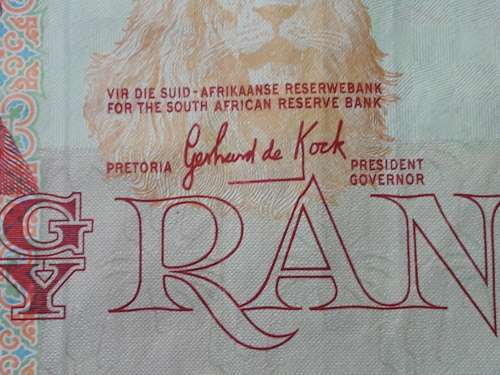 SOUTH AFRICAN R50 NOTE, GERHARD DE KOCK [Almost uncirculated]