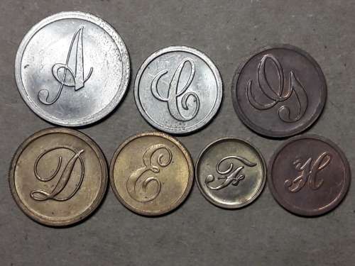 7 x 1989 RSA PATTERN COINS