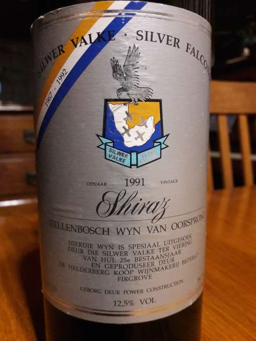 1991 SILVER FALCONS [25 YEARS] SHIRAZ 750 ml RED WINE STELLENBOSCH REGION