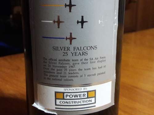 1991 SILVER FALCONS [25 YEARS] SHIRAZ 750 ml RED WINE STELLENBOSCH REGION