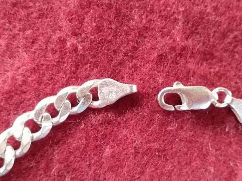 LOVELY GENUINE SOLID STERLING SILVER CURB BRACELET WITH ITALIAN CLASP IN EXCELLENT CONDITION [15,7g]