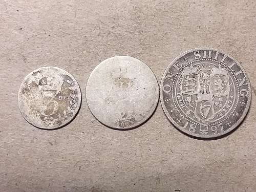 A LOT OF 3 STERLING SILVER BRITISH COINS [1896; 1900; 1897]