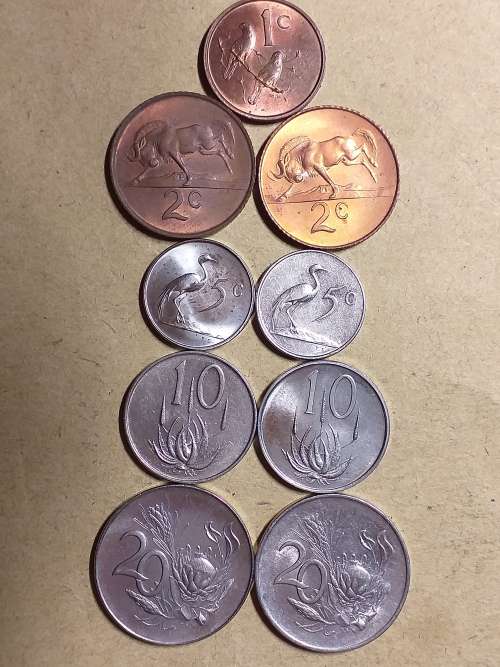 9 x 1965  RSA COINS INCLUDED 1 CENT ENGLISH [Some mint state or proof]