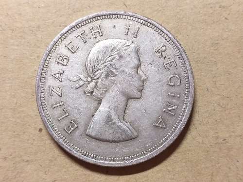 1956 SA UNION SILVER 5 SHILLINGS