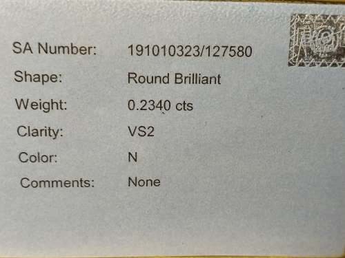 E.G.L. GRADED BRILLIANT ROUND DIAMOND [0.234 ct] VS2, N.