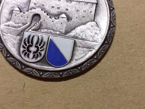 Antique Rare SILVER Huguenin Le Locle Medal 1961 Kranz-Auszeichnung [29 g]