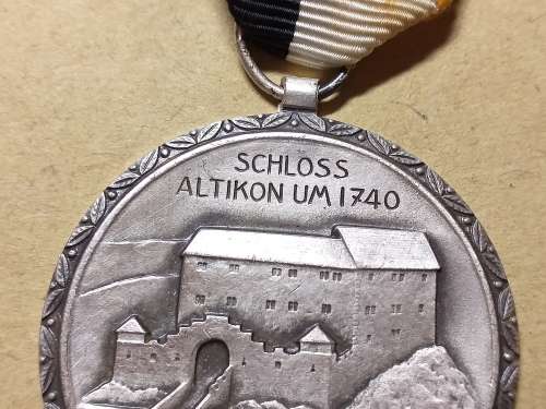 Antique Rare SILVER Huguenin Le Locle Medal 1961 Kranz-Auszeichnung [29 g]