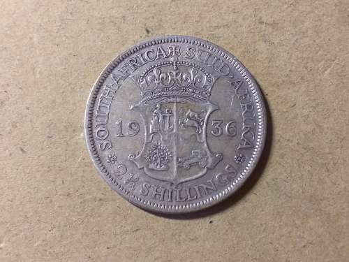 1936 SA UNION SILVER 2.5 SHILLINGS