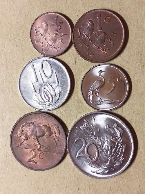 A LOT OF 6  1973 RSA UNCIRCULATED COINS