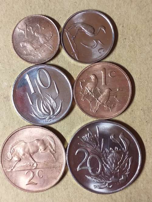 A LOT OF 6 1979 RSA UNCIRCULATED COINS