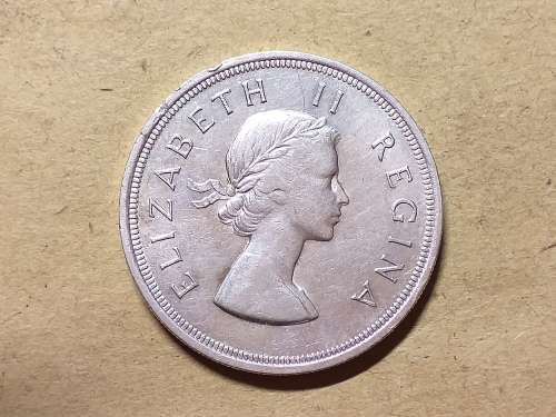 1955 SA UNION SILVER 5 SHILLINGS