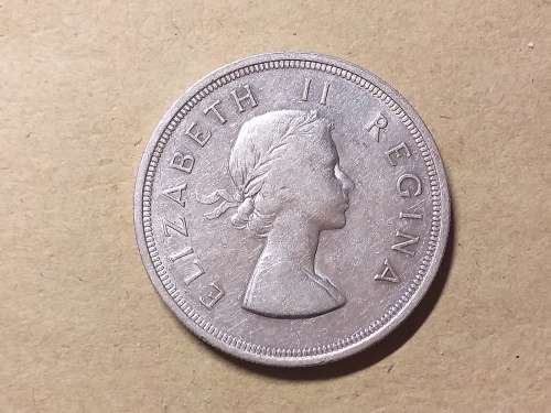 1956 SA UNION SILVER 5 SHILLINGS