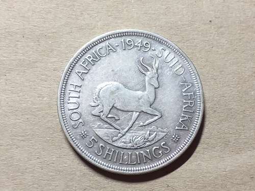 1949 SA UNION SILVER 5 SHILLINGS