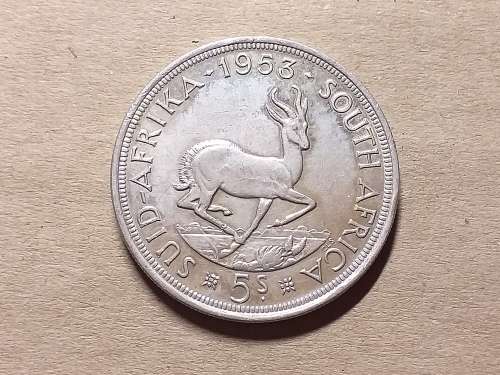 1953 SA UNION SILVER 5 SHILLINGS