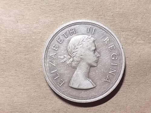 1958 SA UNION SILVER 5 SHILLINGS
