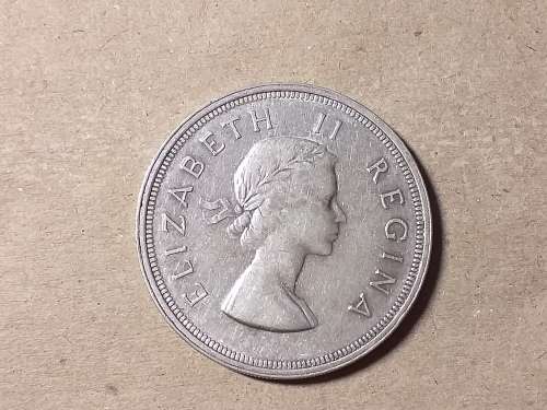 1957 SA UNION SILVER 5 SHILLINGS