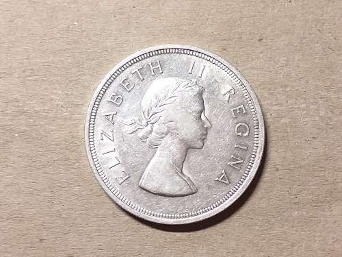 1956 SA UNION SILVER 5 SHILLINGS