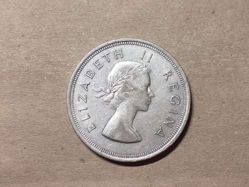 1953 SA UNION SILVER 5 SHILLINGS
