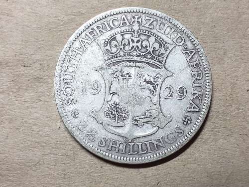1929 SA UNION SILVER HALF CROWN
