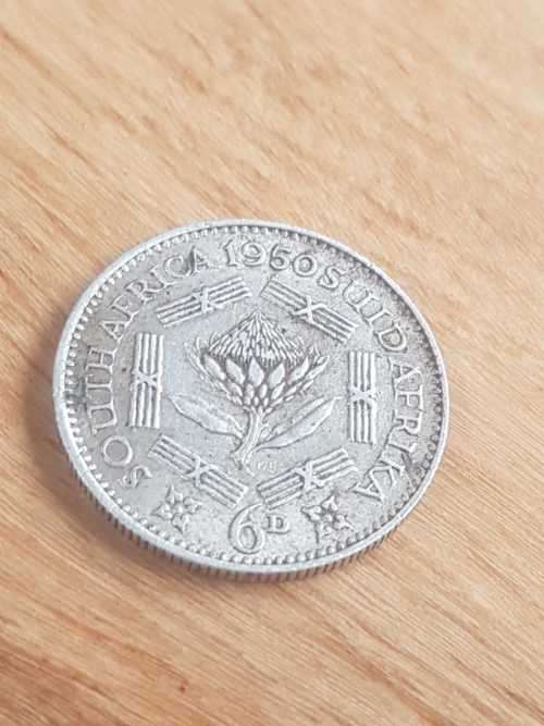 1950 SA UNION SILVER SIXPENCE