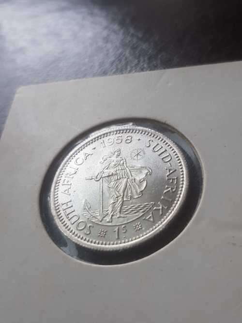 1958 SA UNION SILVER SHILLING [Mint State]