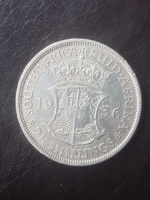 1936 SA UNION SILVER 2.5 SHILLINGS