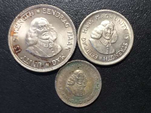 3 x 1961 RSA SILVER COINS