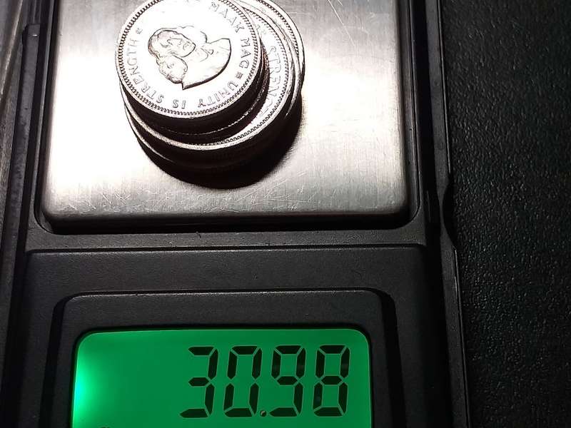 A LOT OF 7 RSA SILVER COINS [30,9 g] (15 g PURE SILVER)