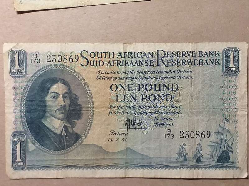 18. 2. 54. RSA ONE POUND NOTE