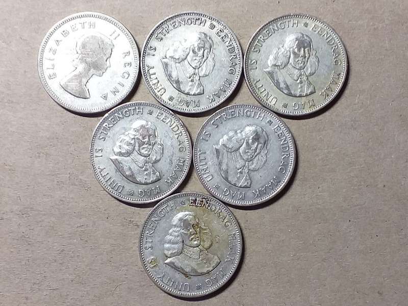 A LOT OF 6 RSA SILVER COINS [One bid for all]