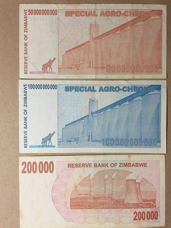 3 x BANK NOTES FROM ZIMBABWE