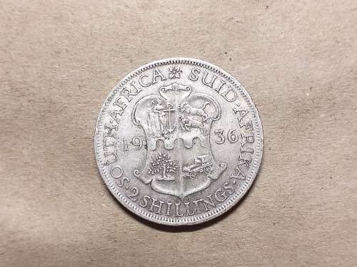 1936 SA UNION SILVER 2 SHILLINGS
