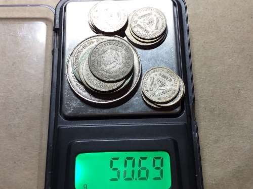 A LOT OF SA UNION SILVER [80%] SCRAP COINS (50 gram)
