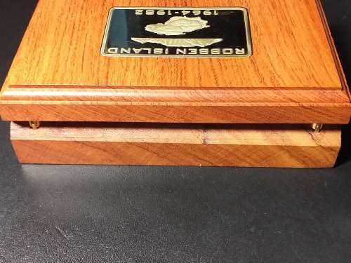 EMPTY SOLID WOODEN COIN BOX IN EXCELLENT CONDITION.