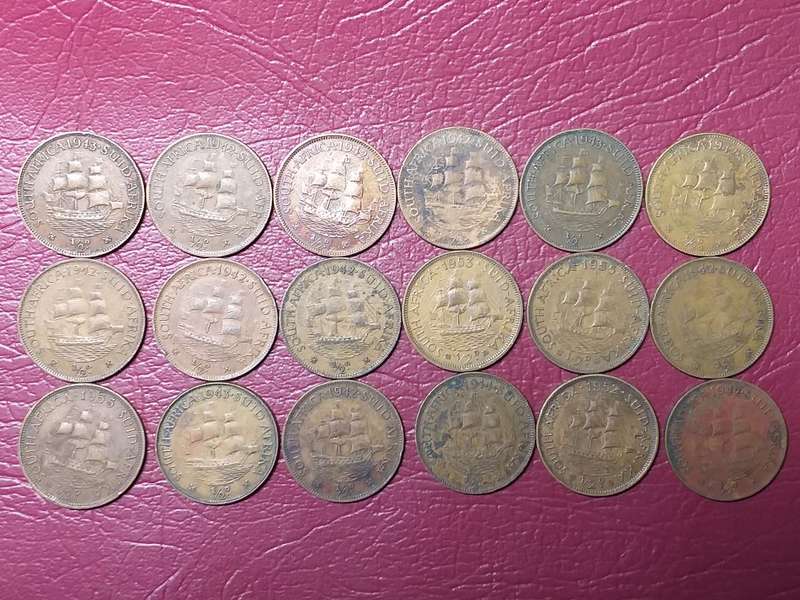 A LOT OF 18 SA UNION HALF PENNIES [One bid for all]