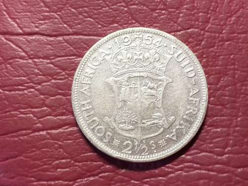 1954 SA UNION SILVER 2.5 SHILLINGS