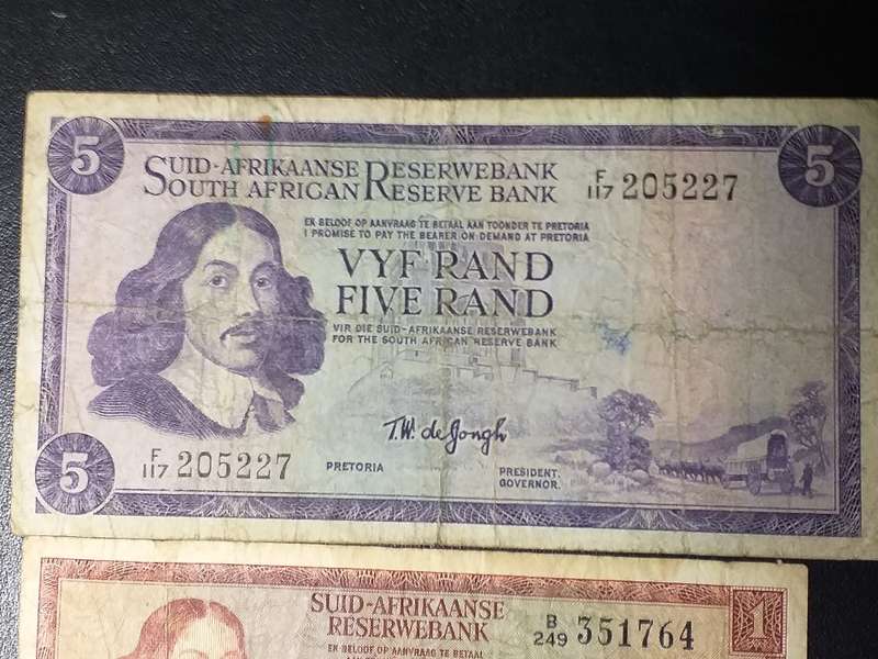 3 x RSA BANK NOTES - T.W. DE JONGH [One bid for all]