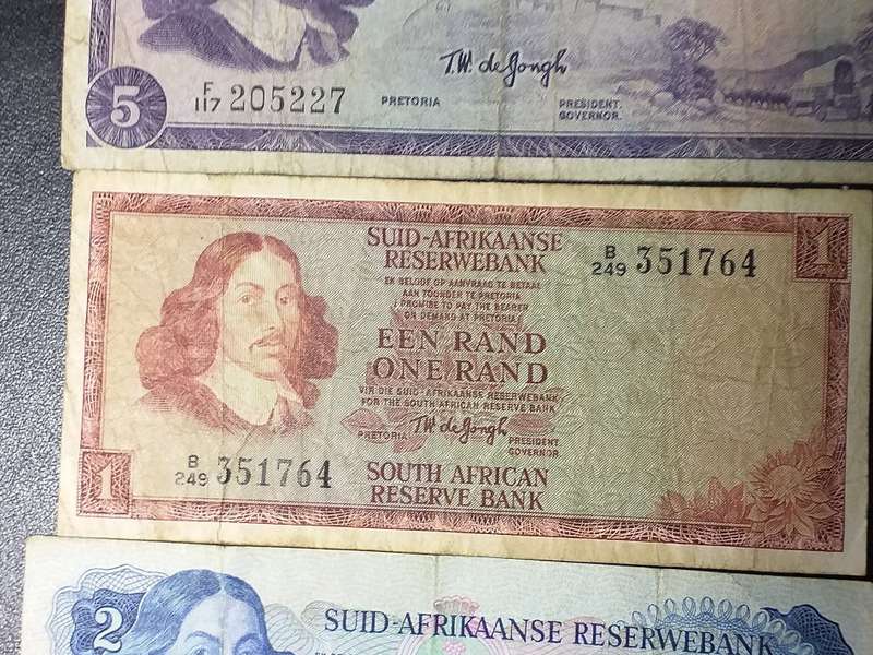 3 x RSA BANK NOTES - T.W. DE JONGH [One bid for all]