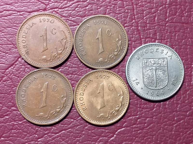 5 COINS FROM RHODESIA
