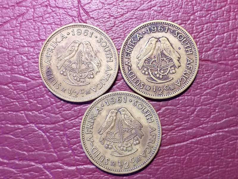 3 x 1961 RSA HALF CENT [Bid per coin to take all]