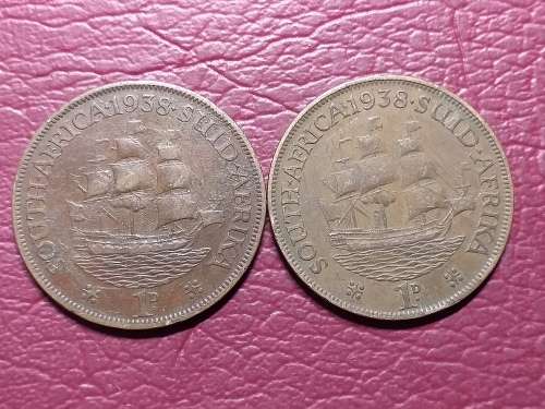 1935 AND 1936 SA UNION PENNIES