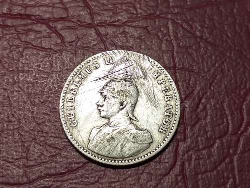 1901 German East Africa SILVER ½ Rupie - Wilhelm II