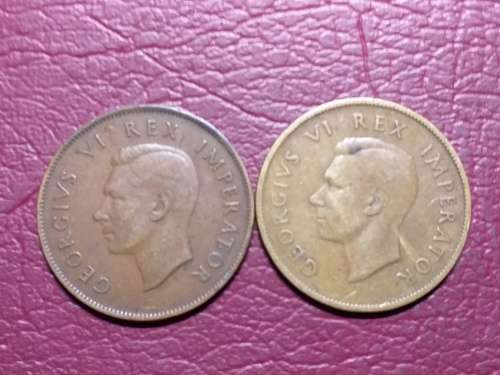 1937 and 1942 SA UNION PENNIES [Bid per coin to take both]