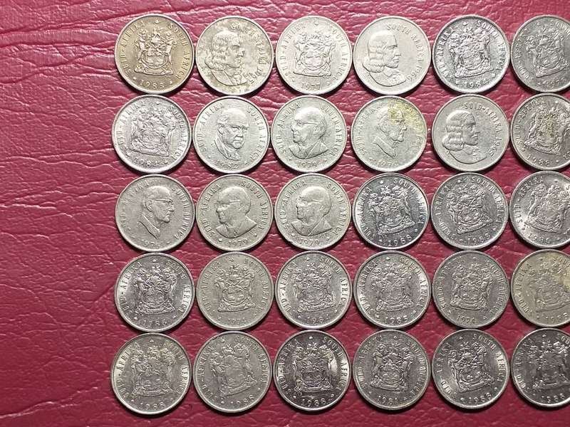 A LOT OF 50 RSA NICKEL 5 CENTS - [Bid per coin to take all]