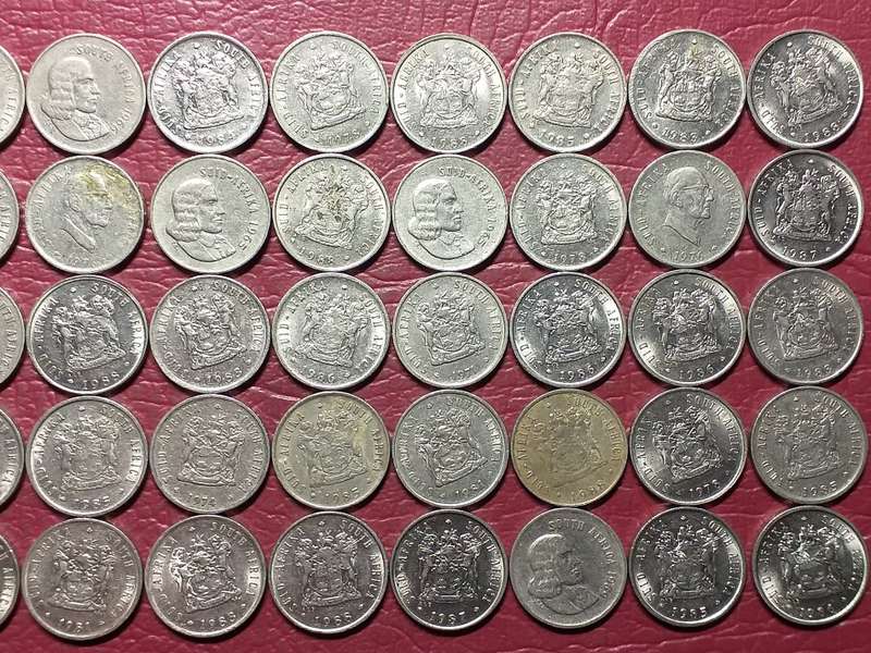 A LOT OF 50 RSA NICKEL 5 CENTS - [Bid per coin to take all]
