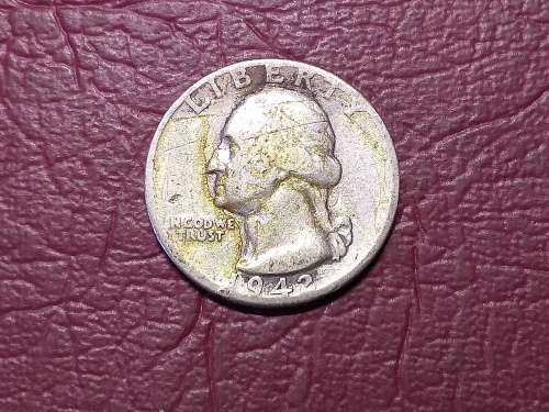 1942 USA SILVER ¼ Dollar "Washington Silver Quarter"